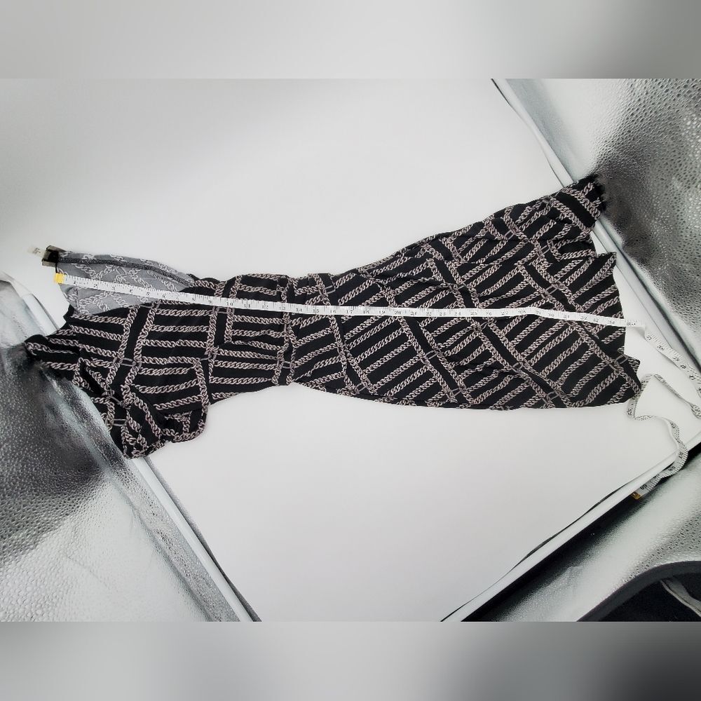 Anne Klein Faux Wrap Dress with Chain Print and Hardware Emblem at Waist - Picture 11 of 12